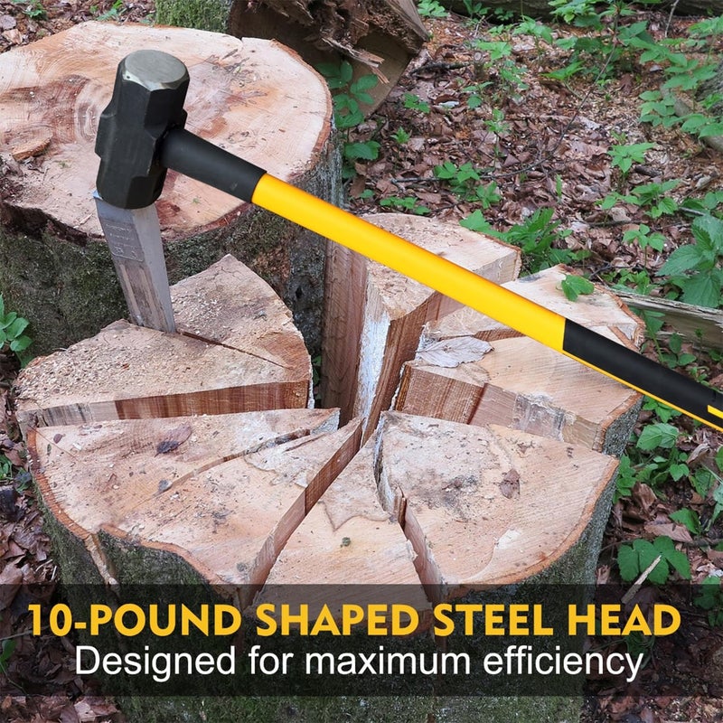 Ymachray Hammer Sledge Hammer - 35-Inch Fiberglass Handle with Rubber Grips - Image 2